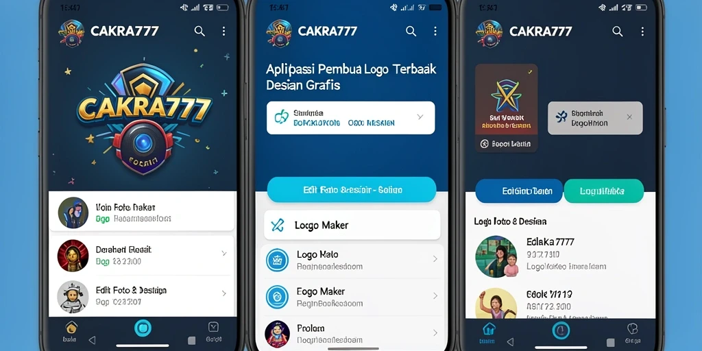 Screenshot utama CAKRA777 menampilkan antarmuka Logo Maker yang user-friendly.