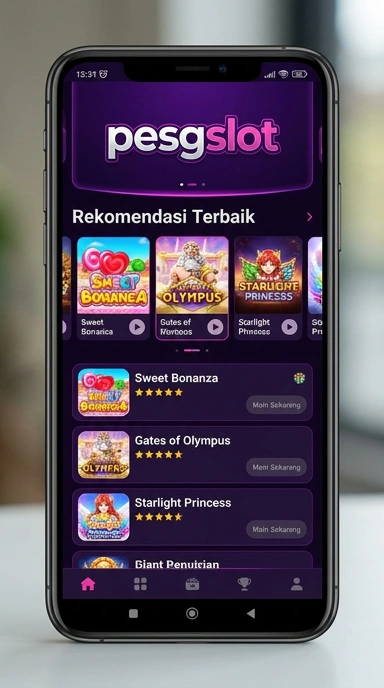 Tampilan katalog aplikasi pesgslot